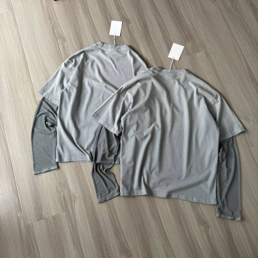 Yellow Rose Fake Two-Piece Long Sleeve Top