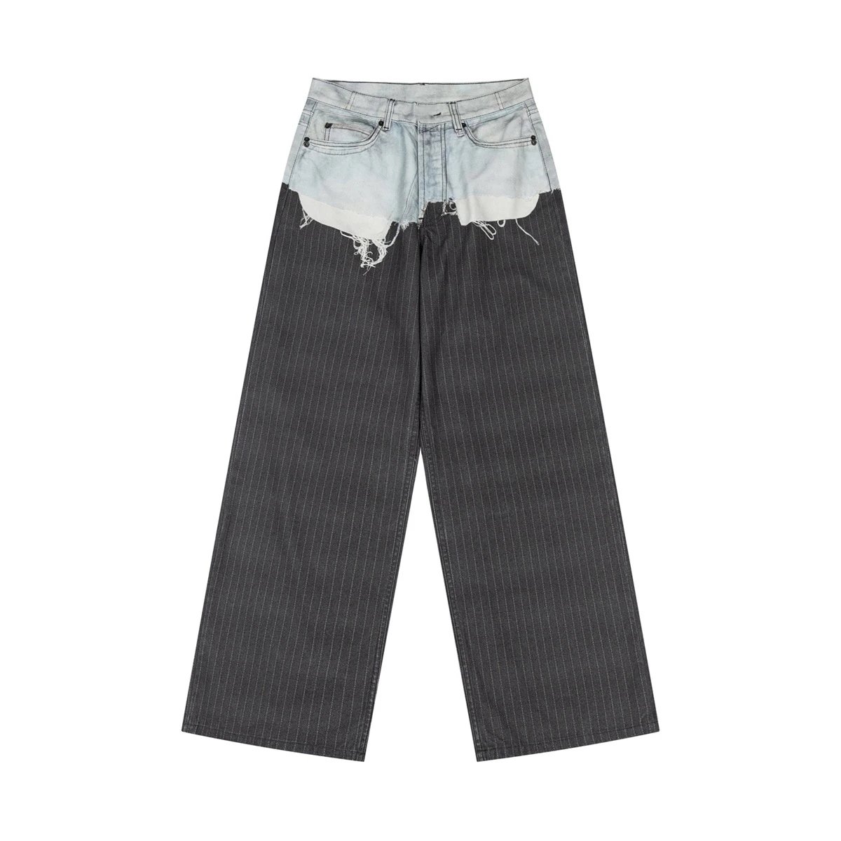 Splicing Printed Wide Leg Jeans