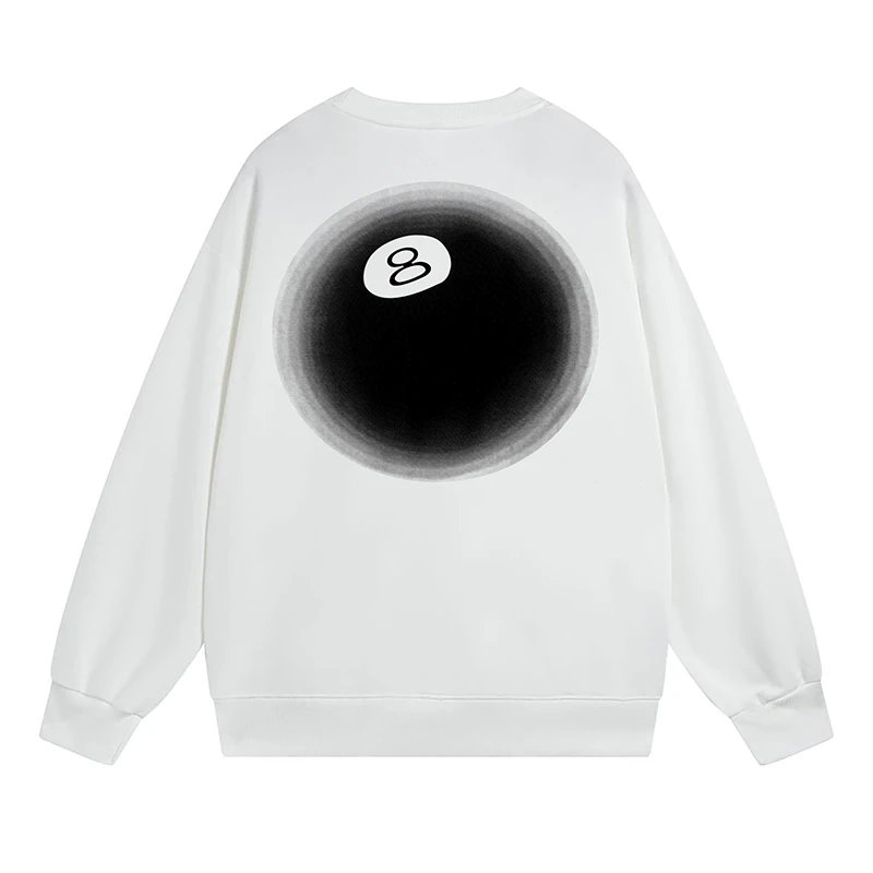 Dizziness Ball No. 8 Printed Round Neck Hoodie