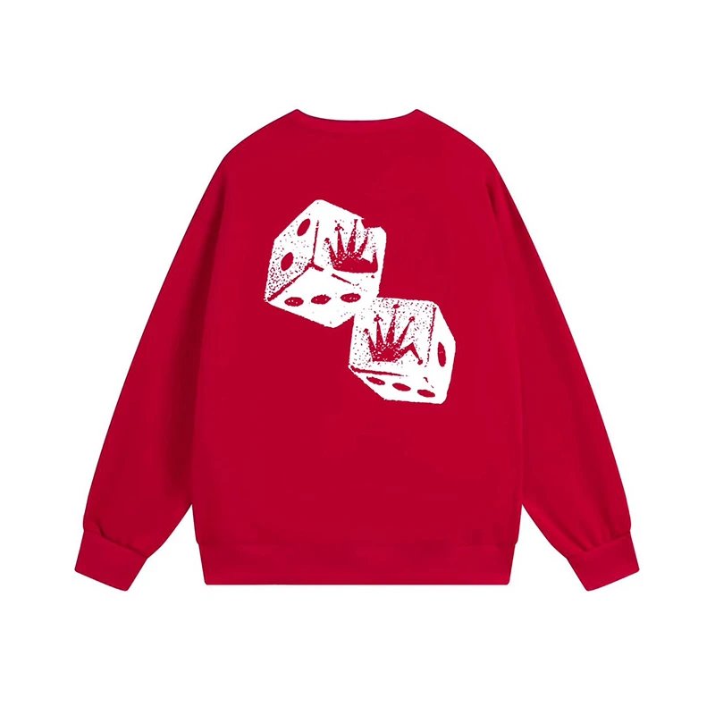Dice Printed Round Neck Hoodie