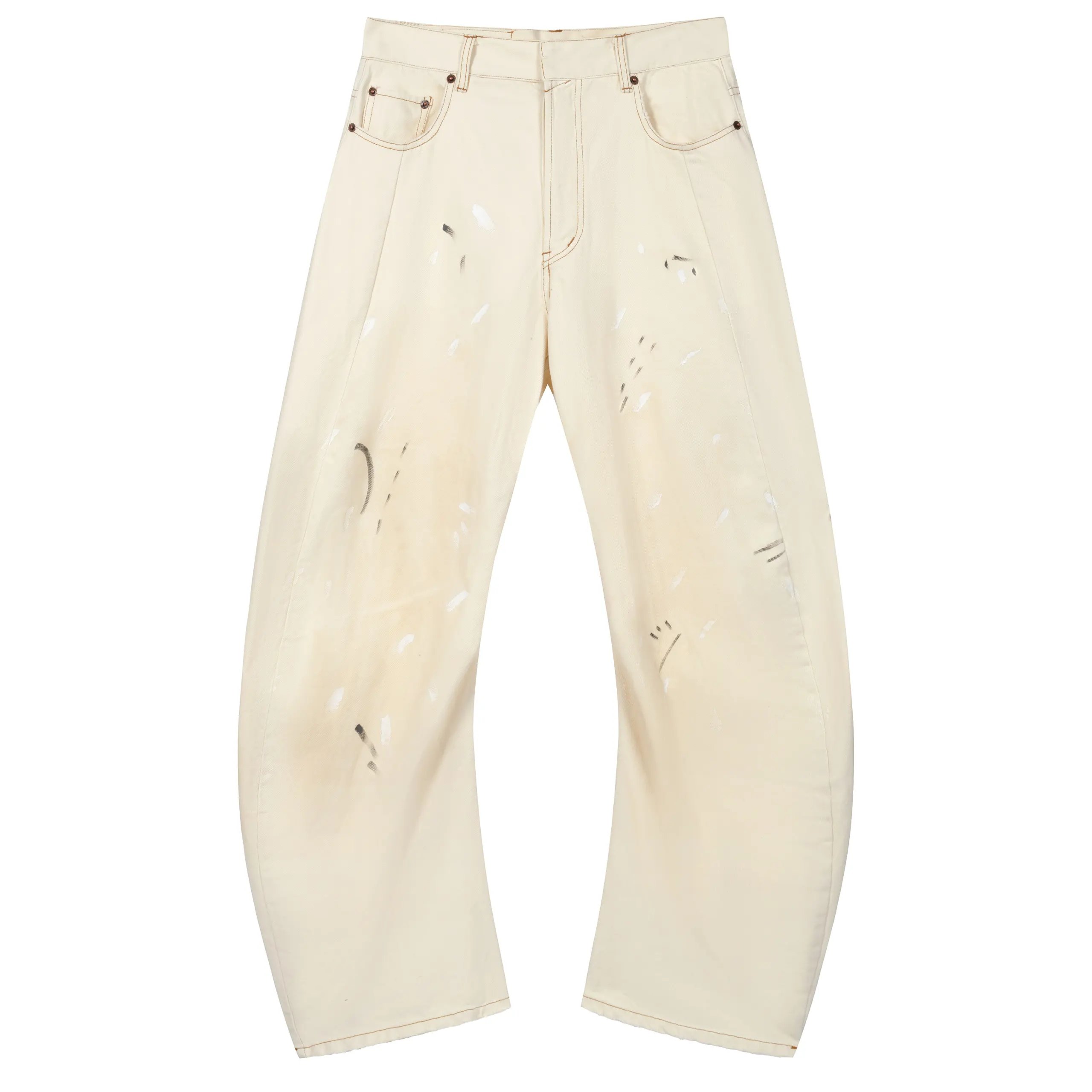 Vintage Hand-Drawn Leather Pocket Jeans