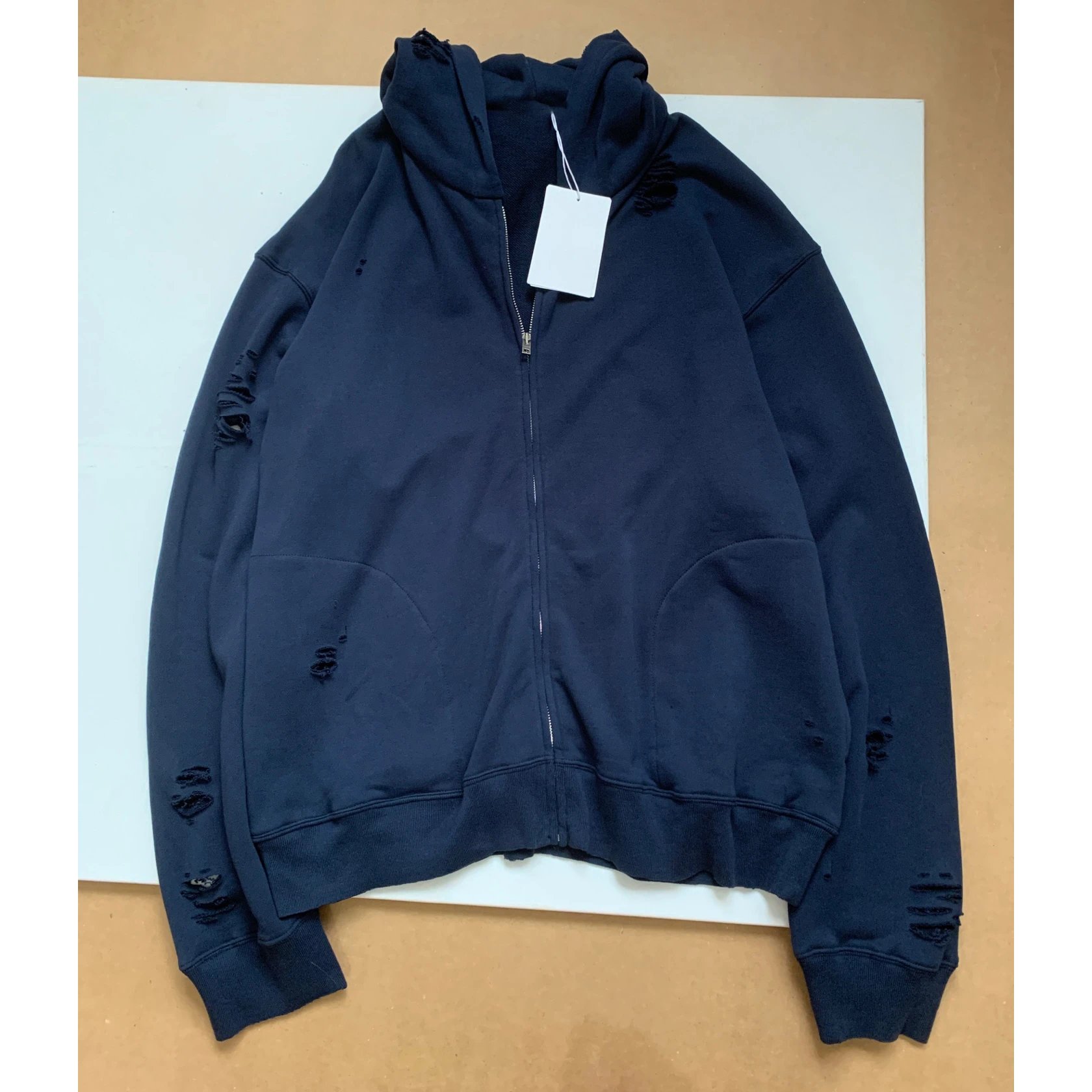 Ripped Zip Hoodie