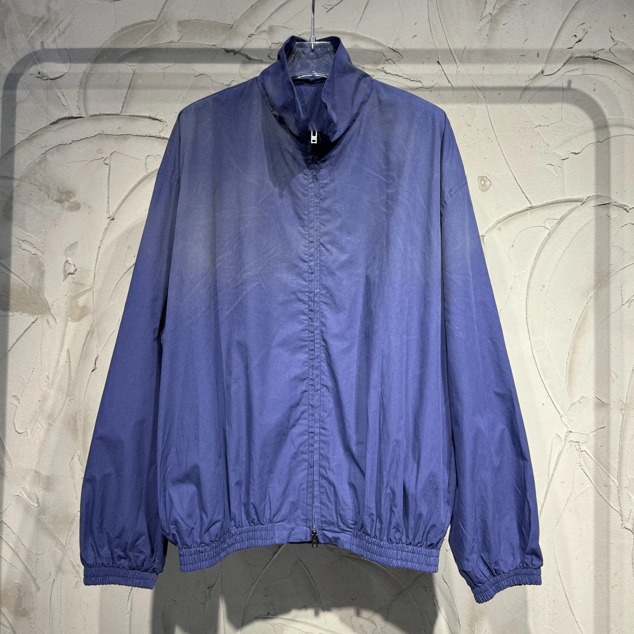 Distressed Letter Print Stand Collar Jacket photo 3