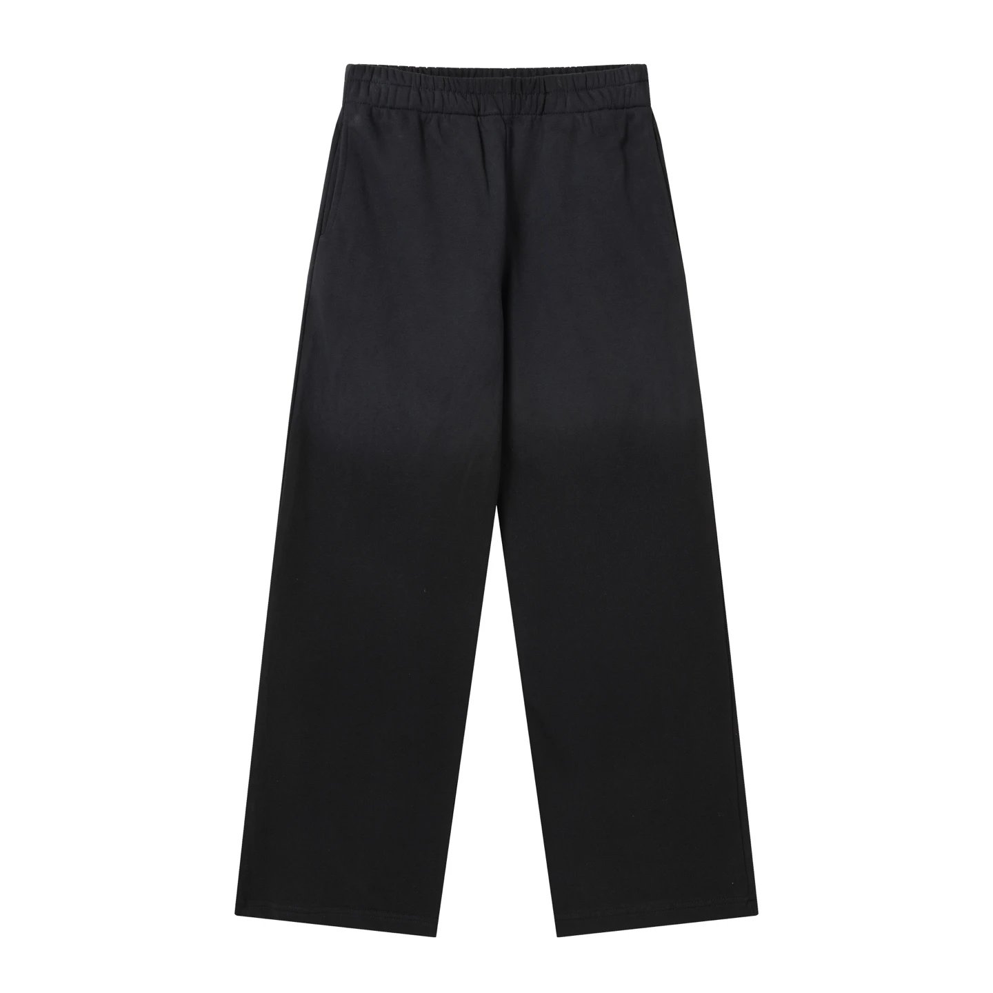 Washed Black Back Pocket Print Sweatpants