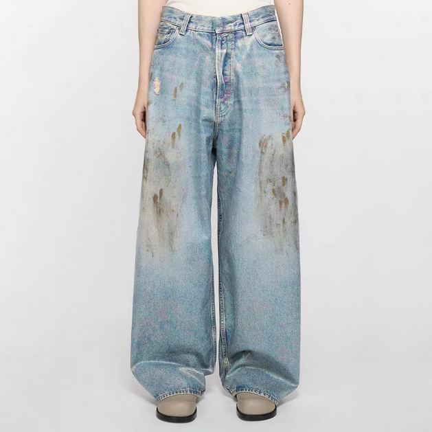 Gradient Silver Coated Jeans