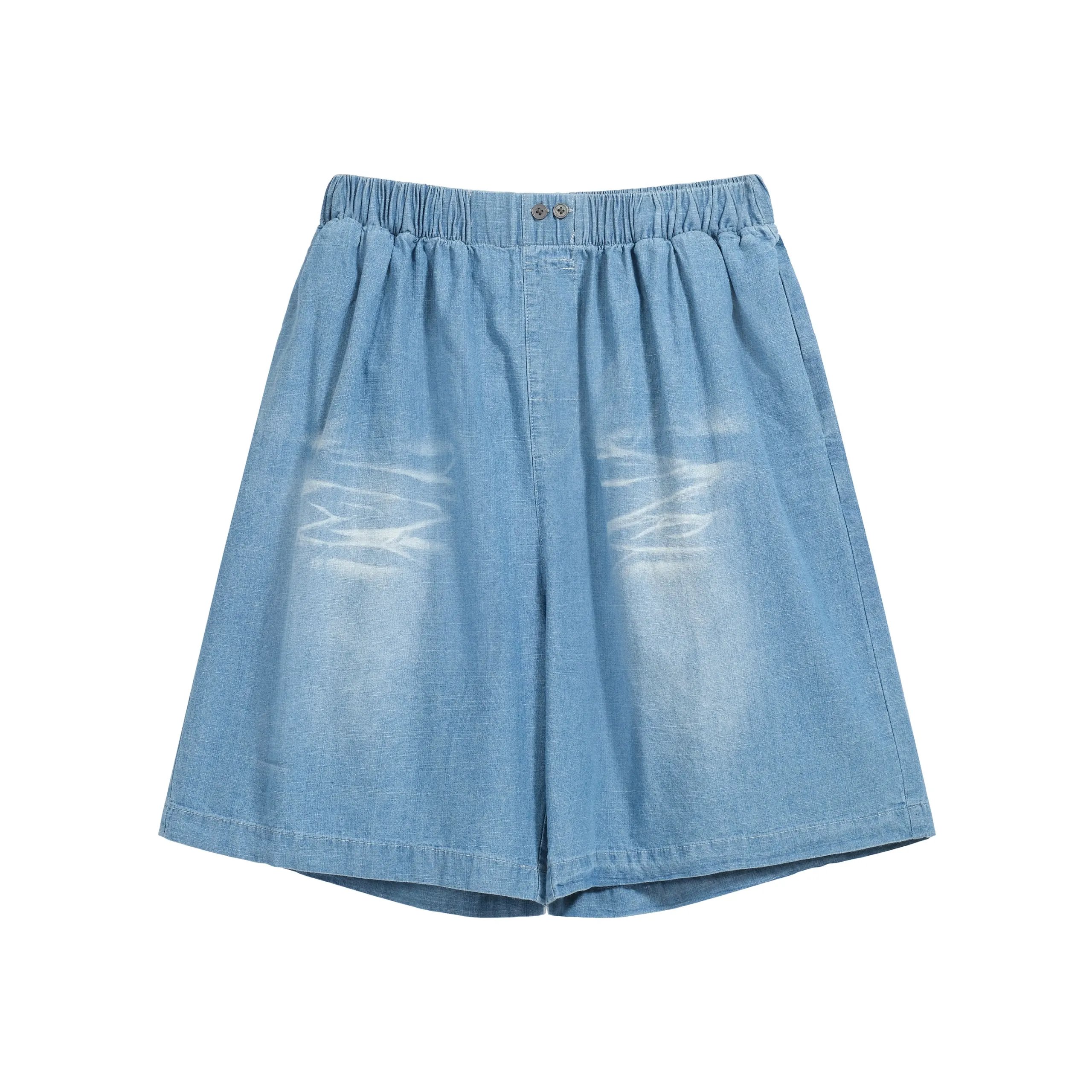 Vintage Letter Logo Denim Shorts