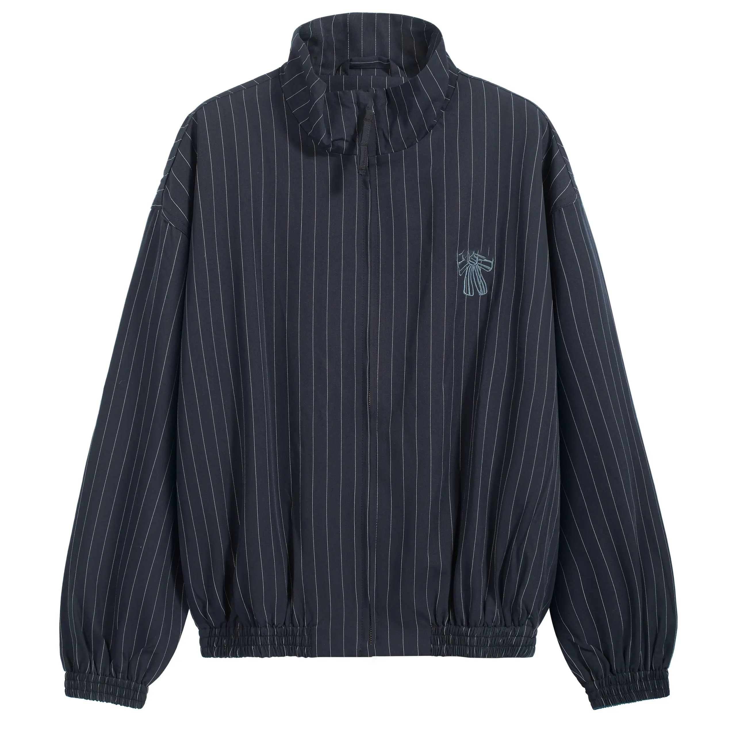 Bow Embroidered Zipper Jacket