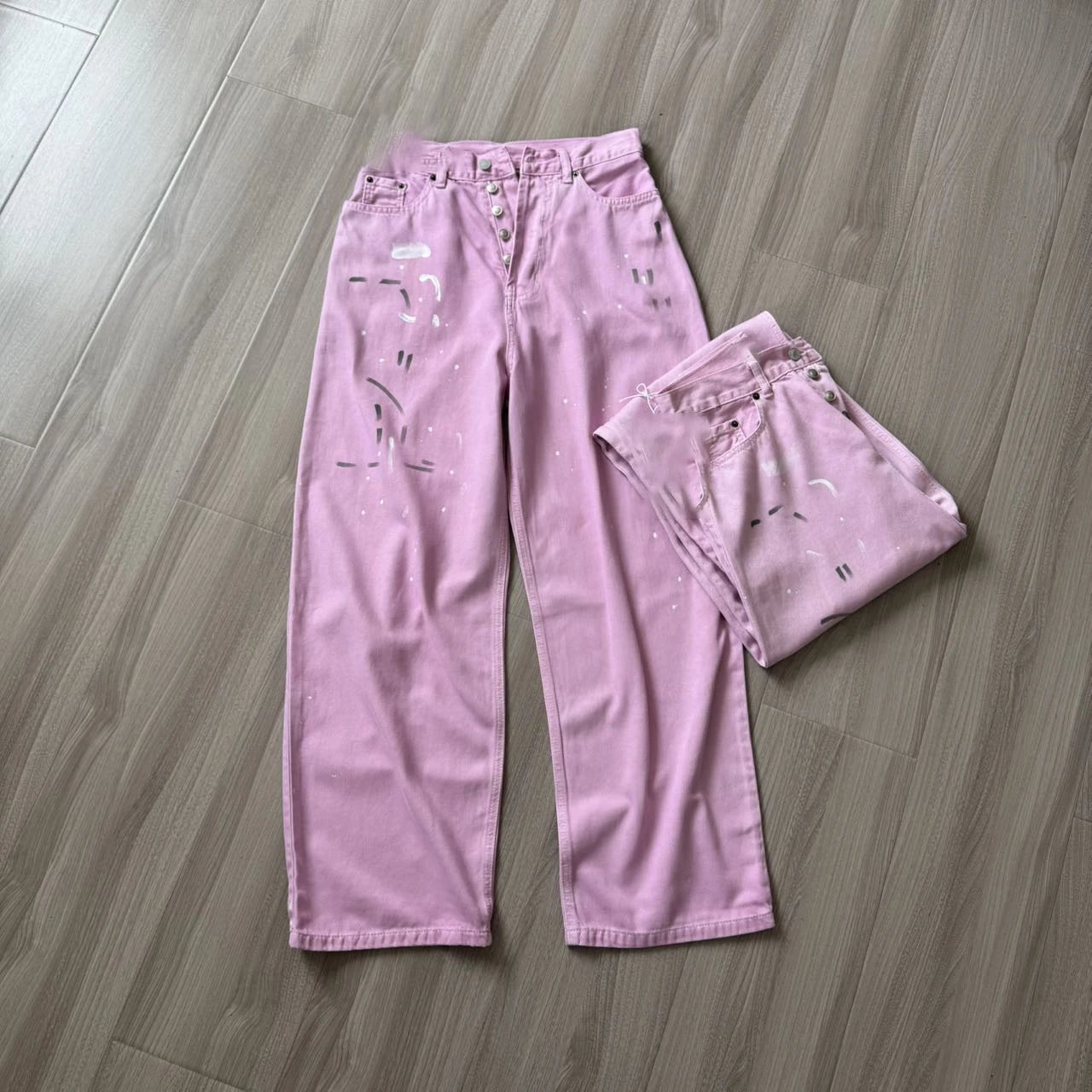 Pink Splatter Jeans