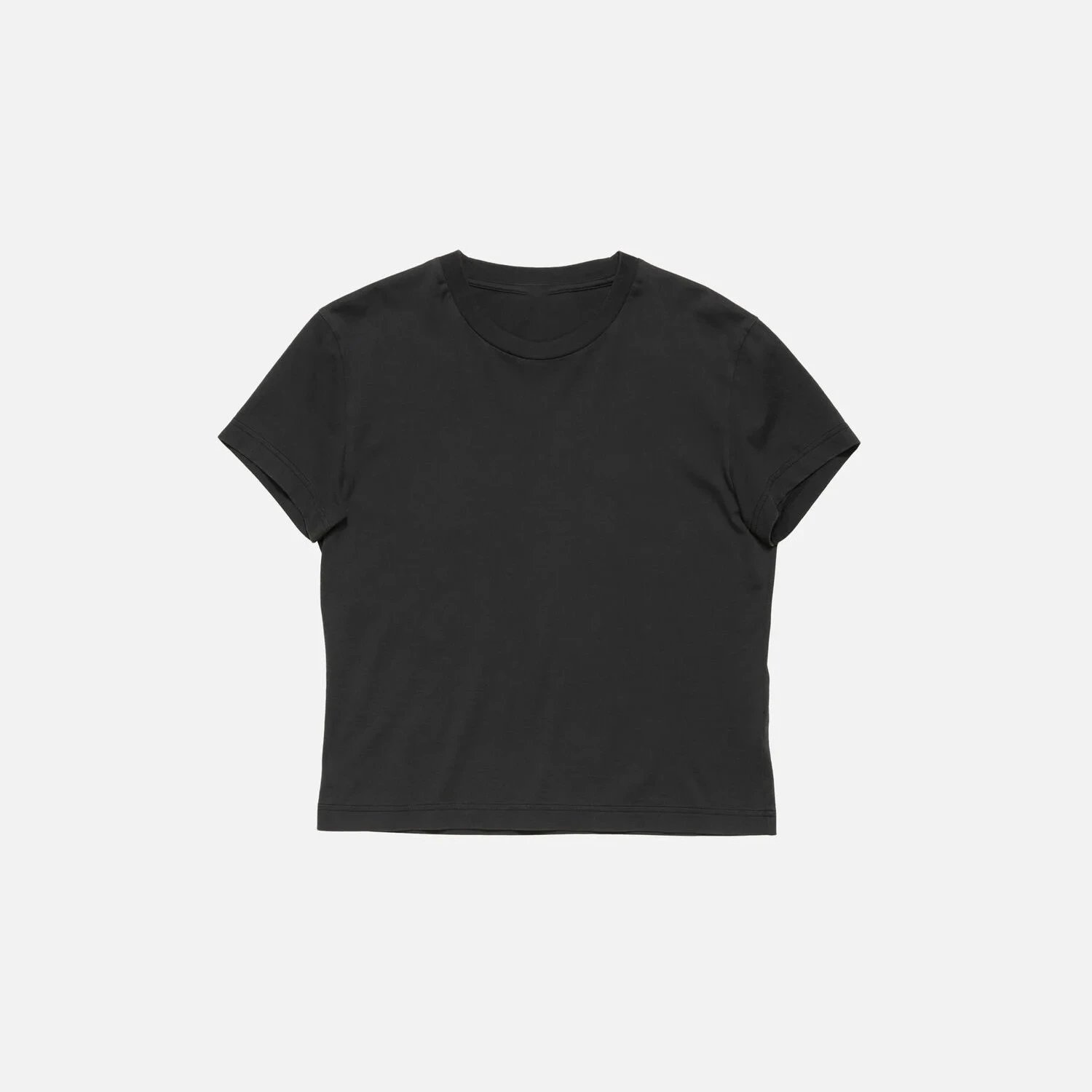 Women's Round Neck Short-Sleeve T-Shirt with Face Emoji Logo