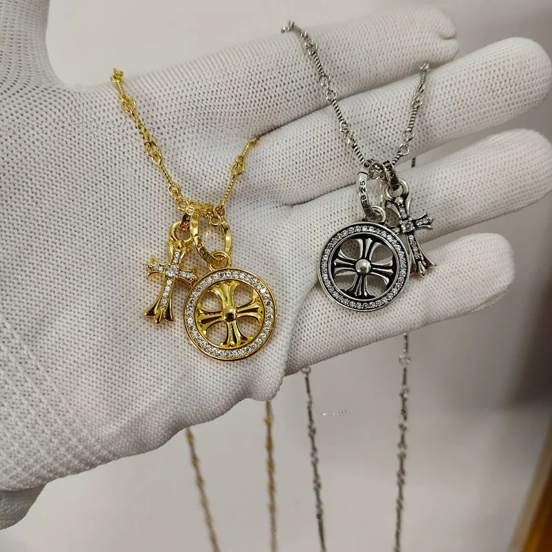 Chrome Hearts Cross Pendant Necklace Gold - 4