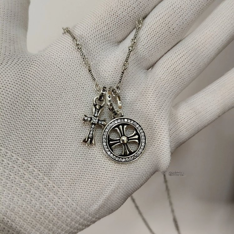 Chrome Hearts Cross Pendant Necklace Gold - 6