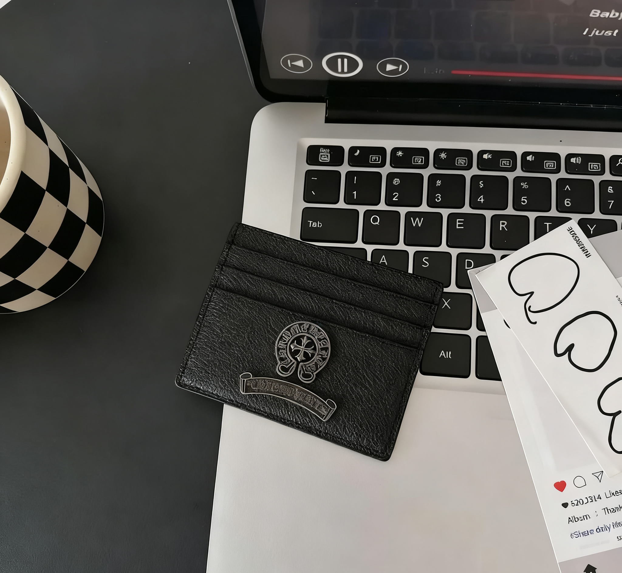 Seven card black litchi pattern small disc SKU image