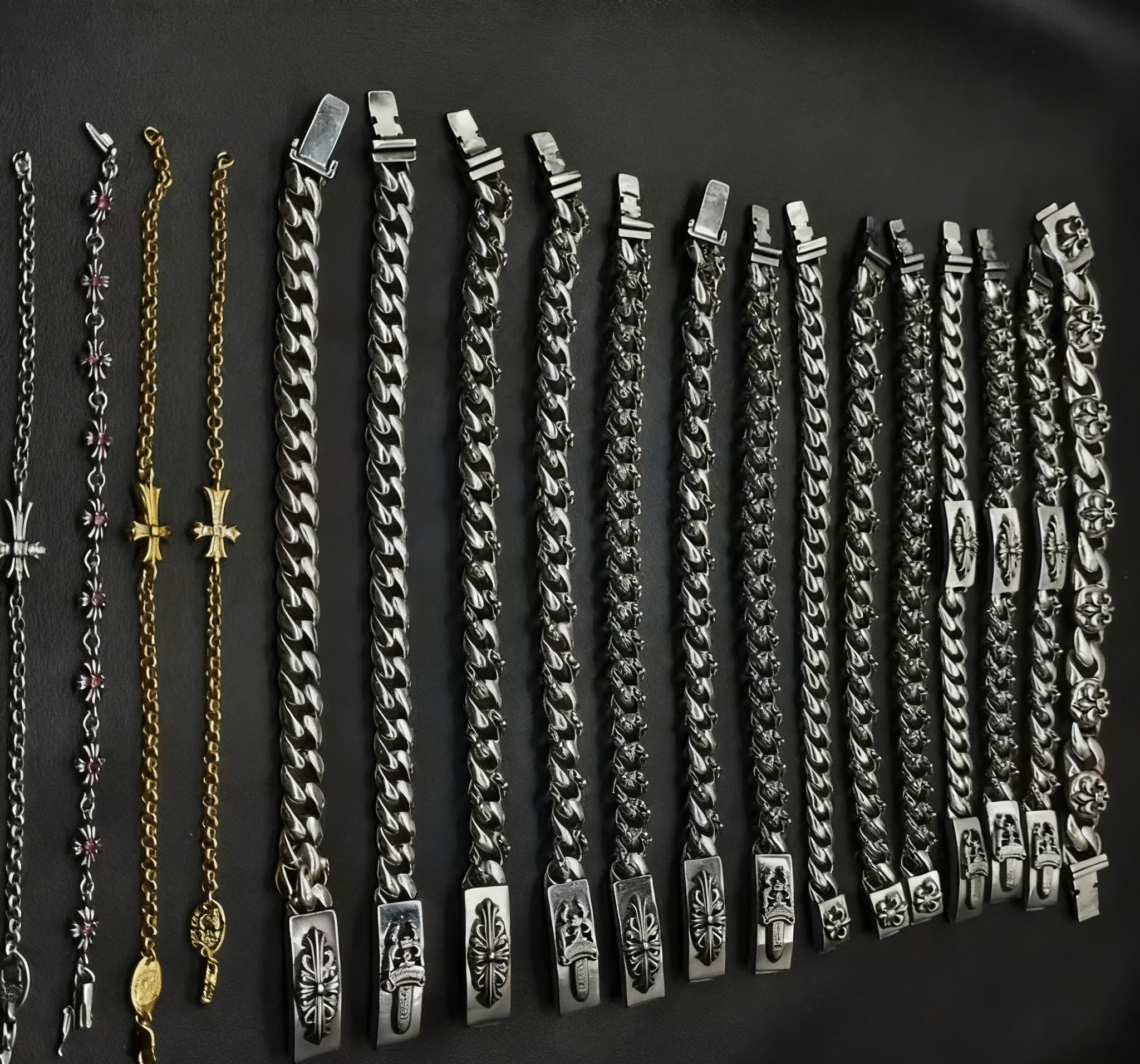 Chrome Hearts Silver Curb Chain Bracelets