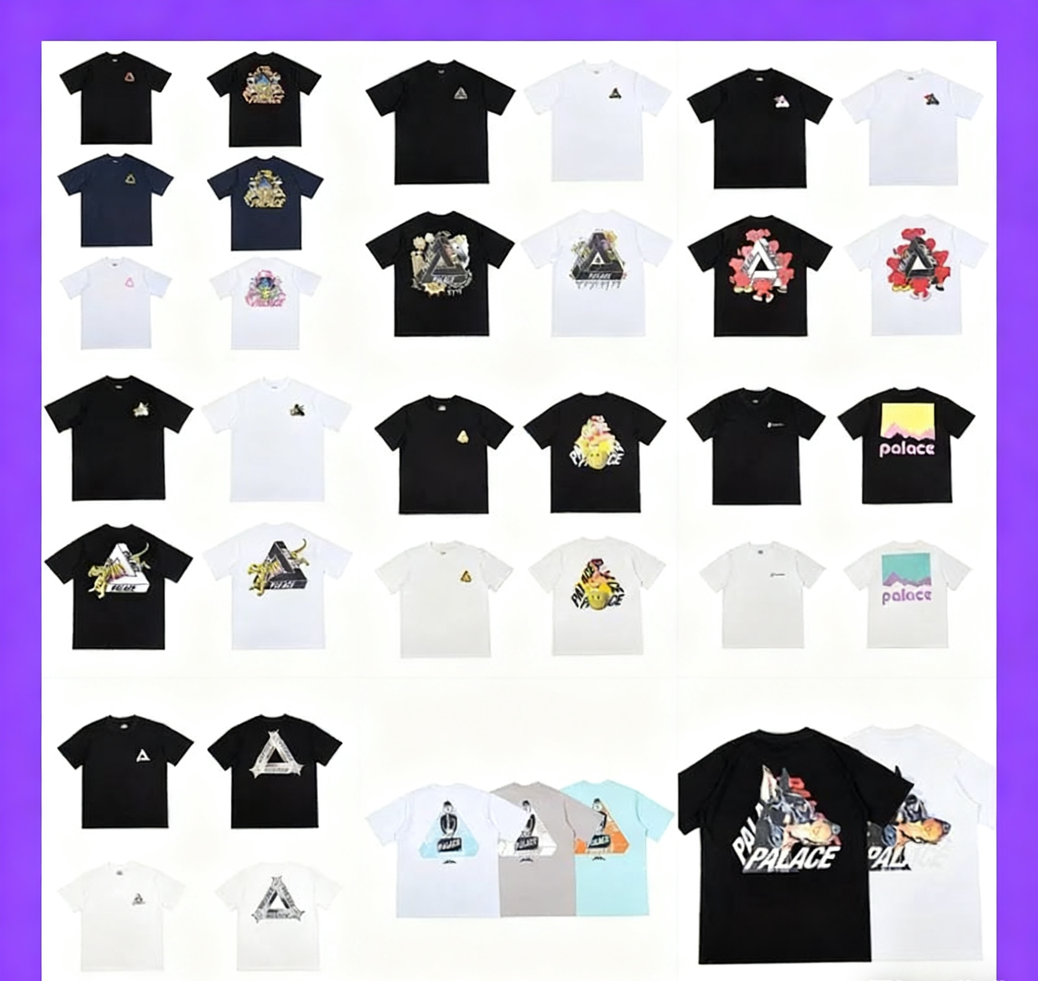 Palace Black and White Graphic T-Shirt Collection