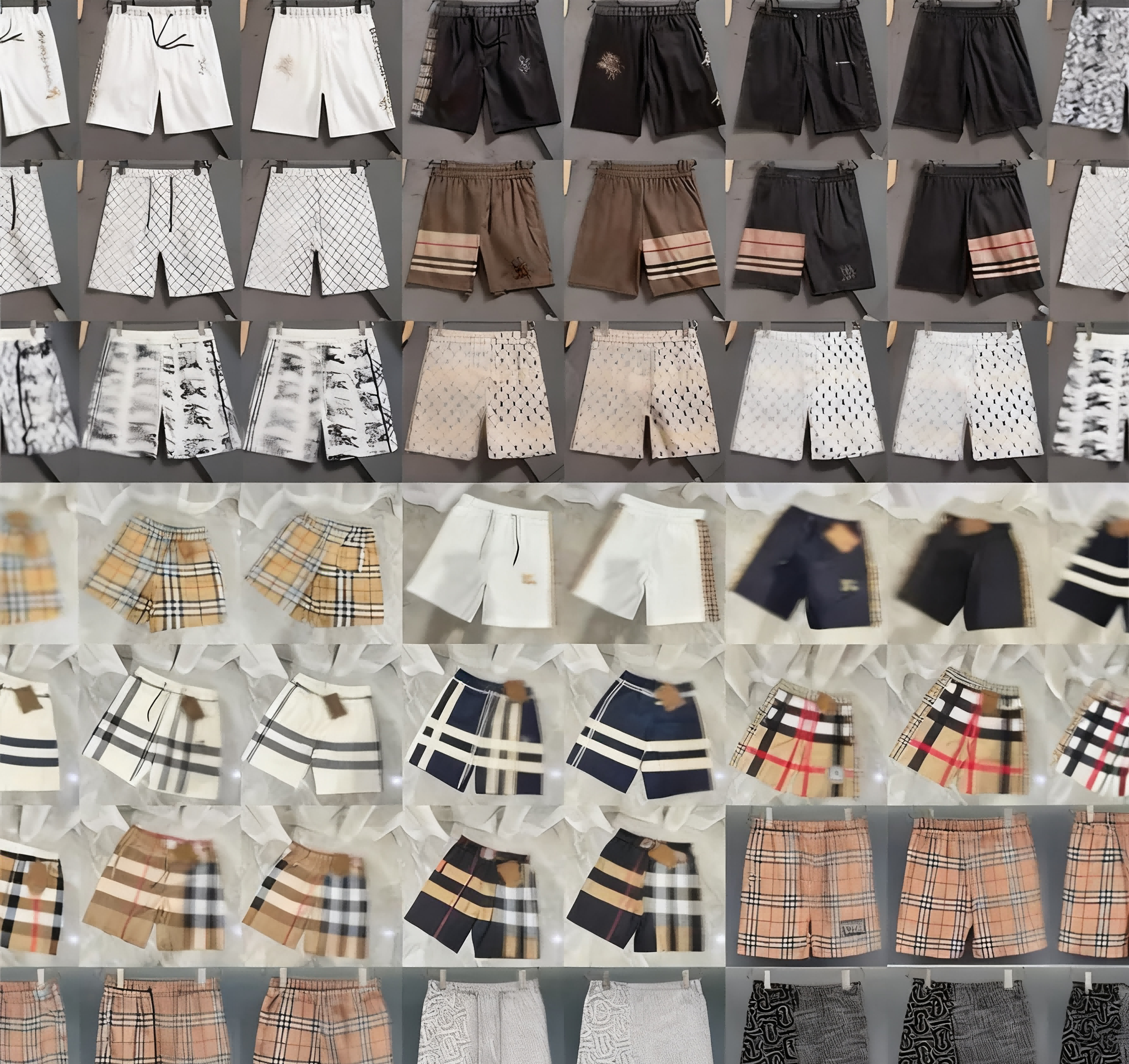 Burberry Beige Plaid Shorts