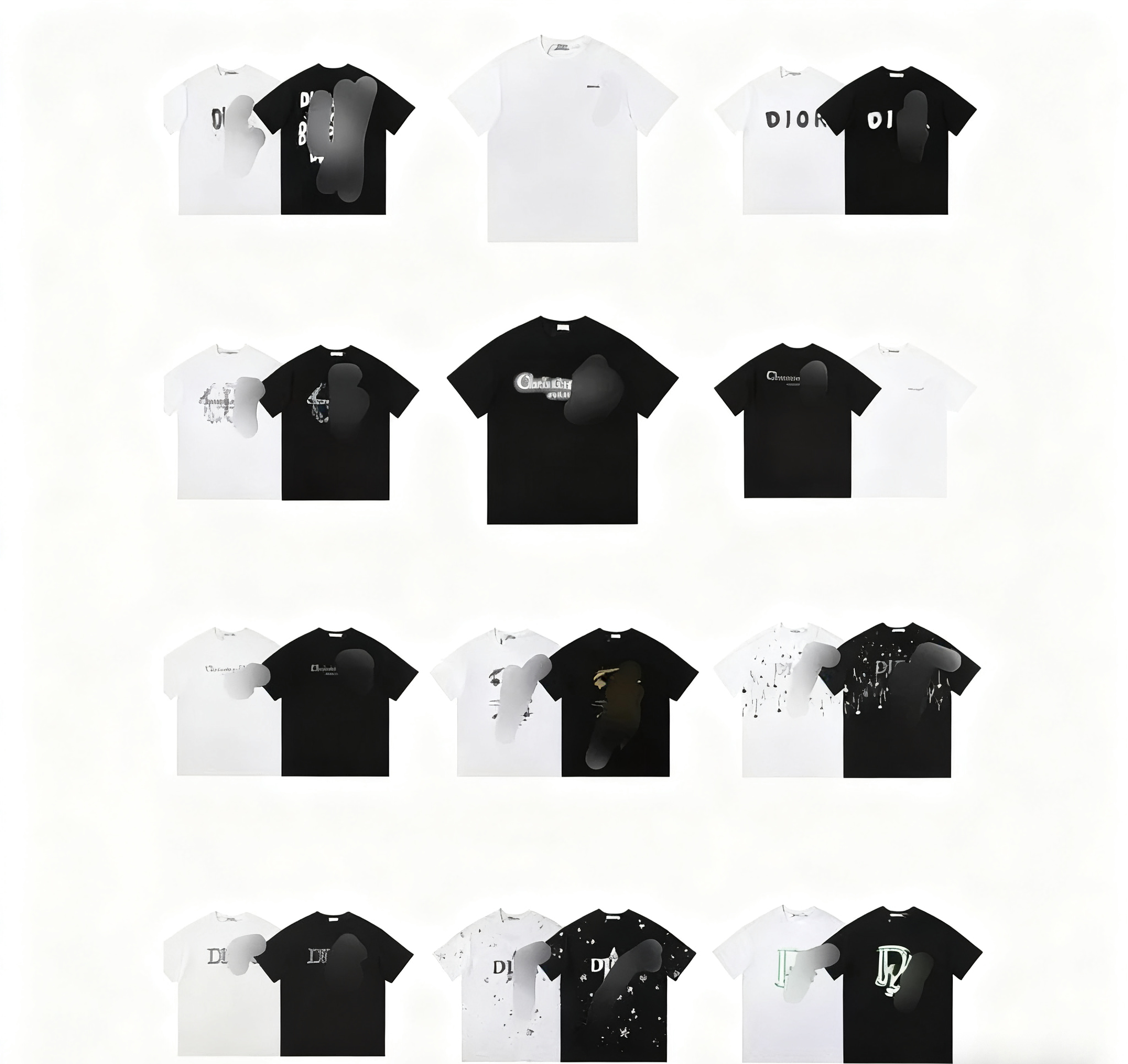 Dior Black and White Short Sleeve T-Shirts Combo Pack