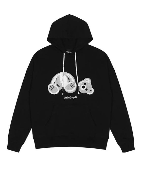 [Cotton Hooded Sweat] Black (White Grizzly) SKU image