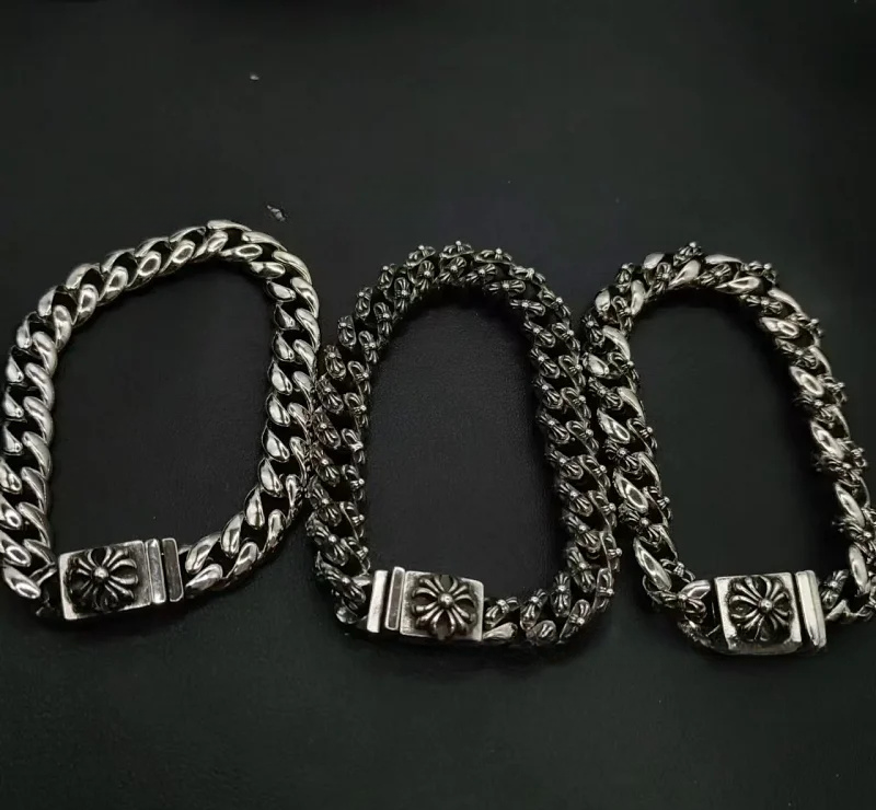 Chrome Hearts Silver Chain Bracelets