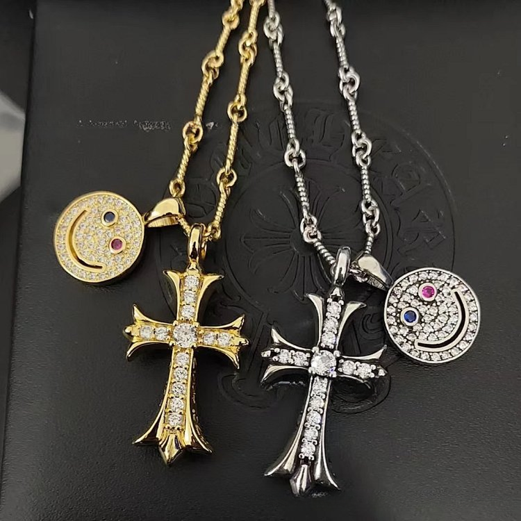 Chrome Hearts Gold and Silver Cross Necklaces