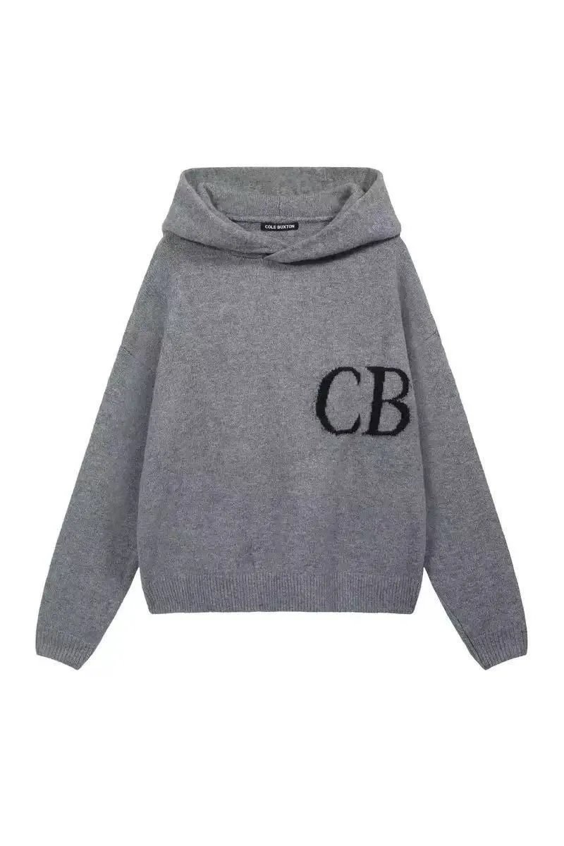 Cole & Burton Grey Hooded Knit Sweater