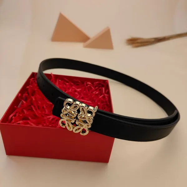 Loewe Anagram Buckle Leather Belt White - 5