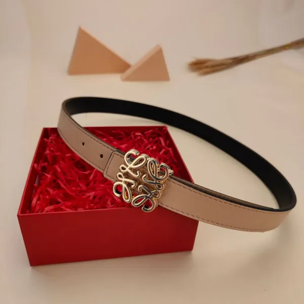 Loewe Anagram Buckle Leather Belt White - 7
