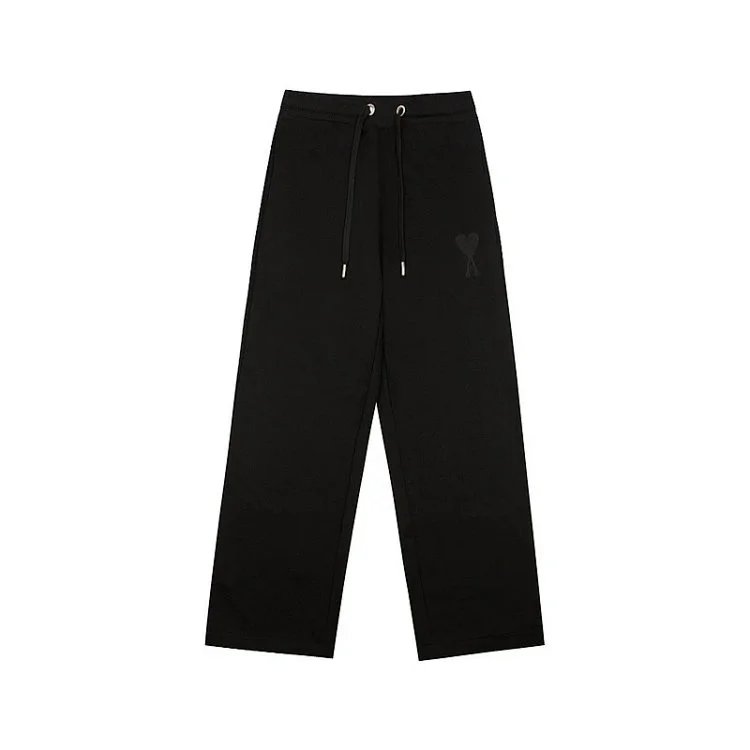 Ami Black Wide-Leg Sweatpants