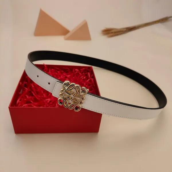 Loewe Anagram Buckle Leather Belt White - 6