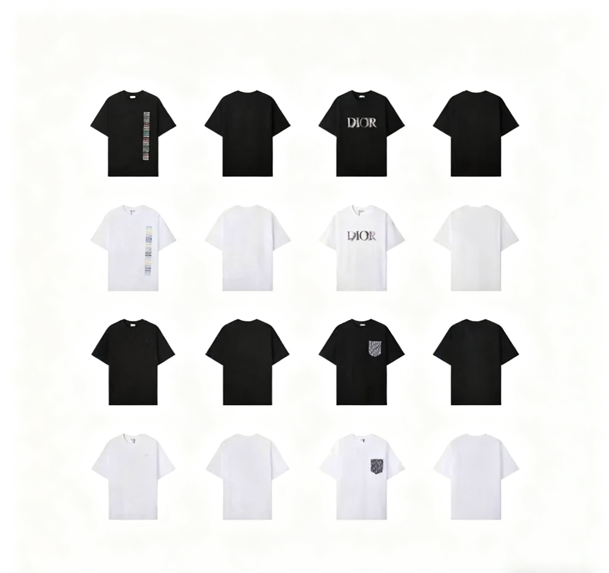 Dior Black and White Short Sleeve T-Shirts