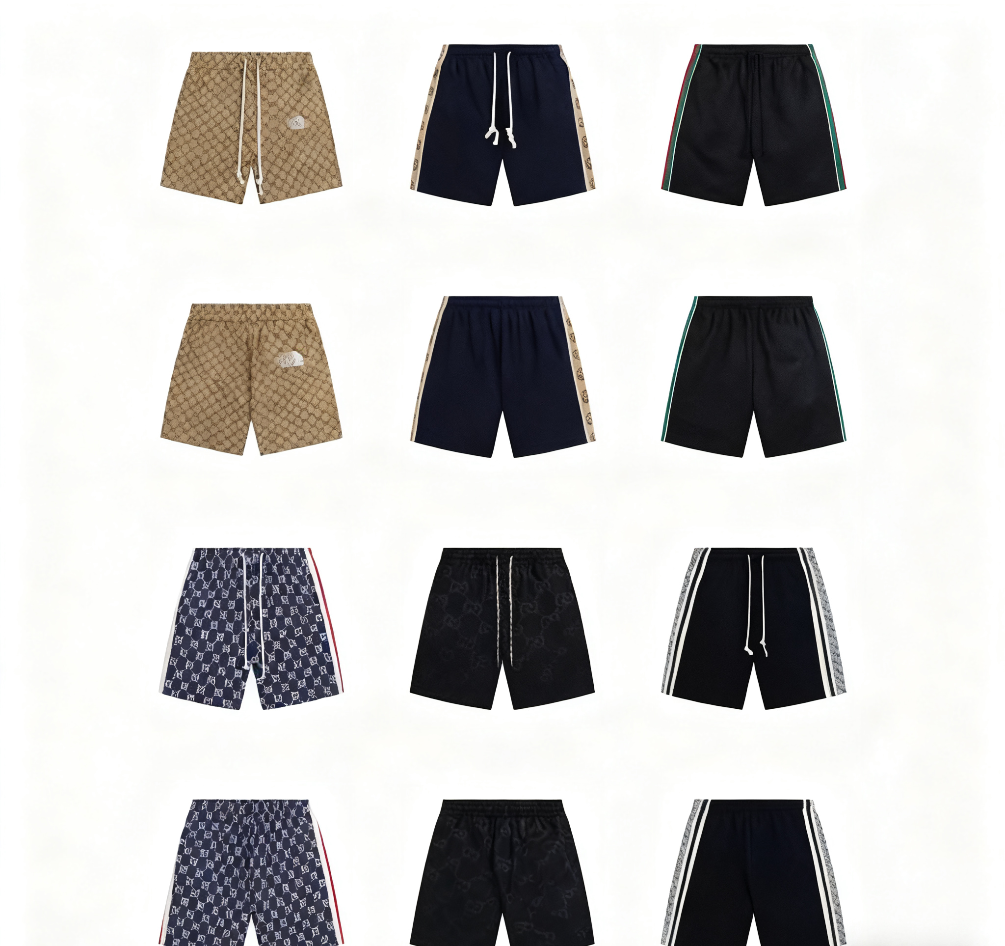 Gucci Black and Beige Patterned Shorts