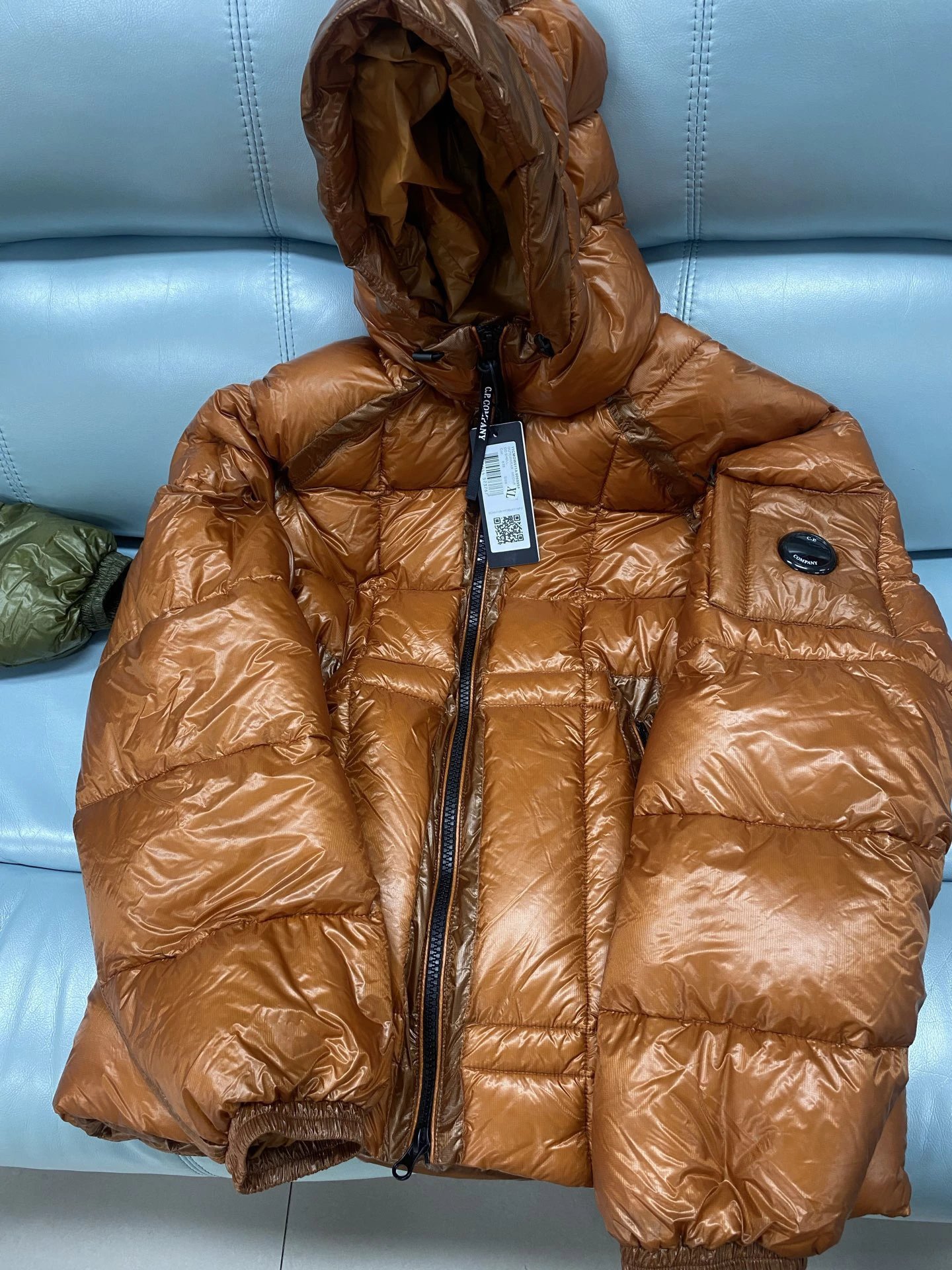 C.P. Company DD Shell Puffer Jacket Hooded Down Lens Bronze