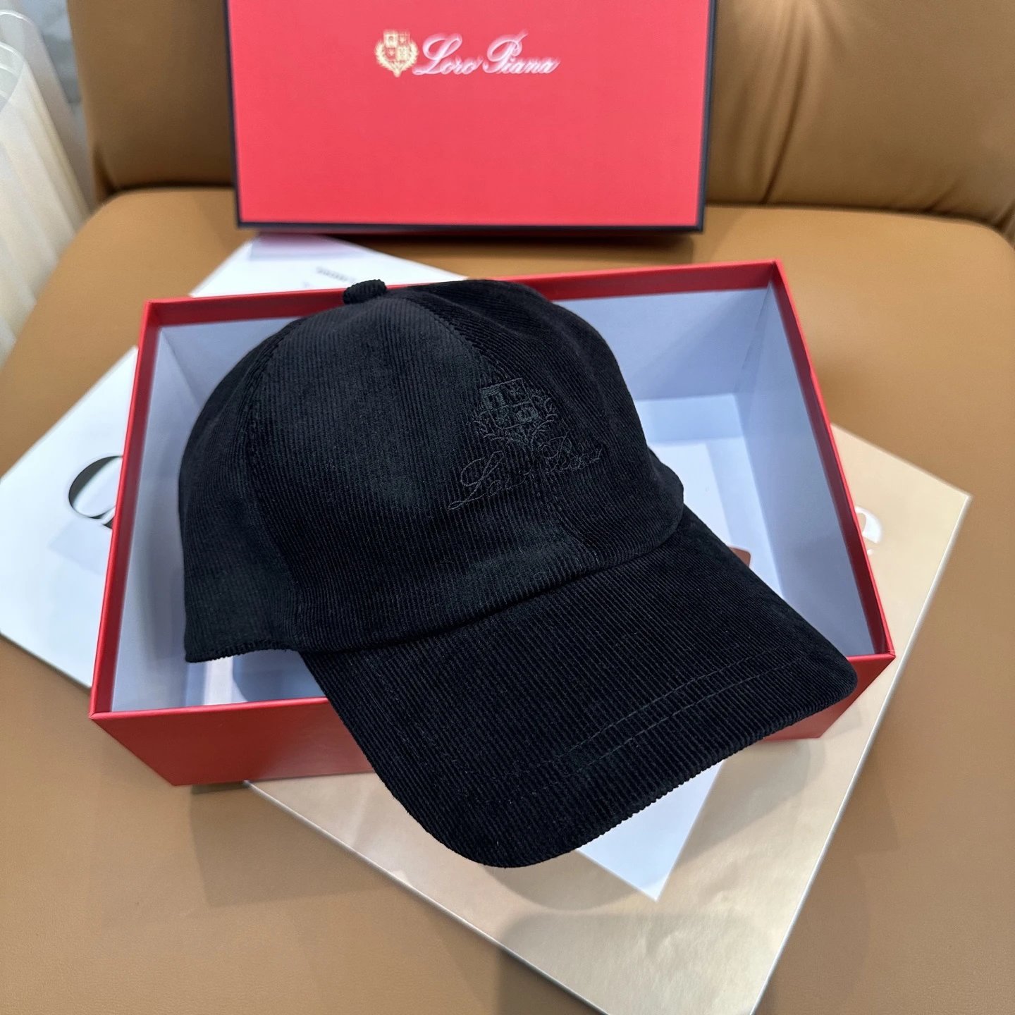 Black Corduroy Baseball Cap