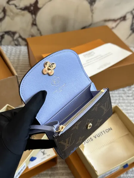 Louis Vuitton Monogram Mini Coin Purse Periwinkle Blue Wallet - 1