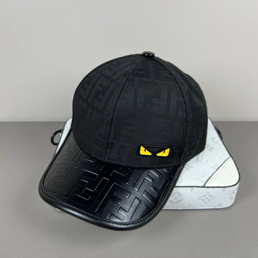 Black Fendi Cap with Monster Eyes