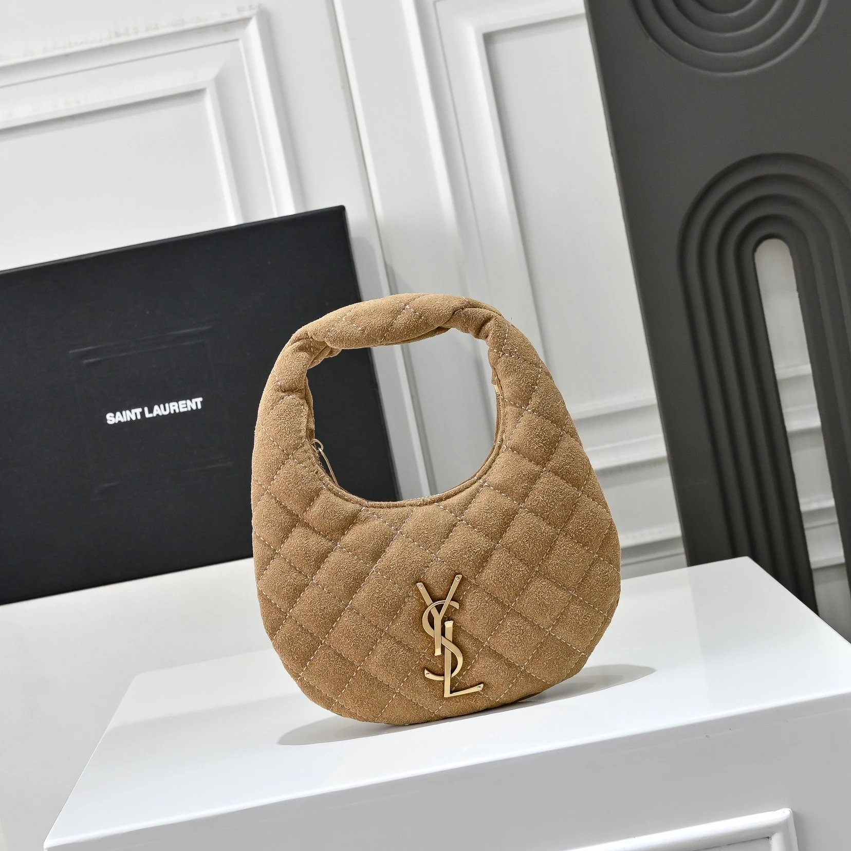 Saint Laurent Loulou Quilted Burgundy Hobo Bag - 5
