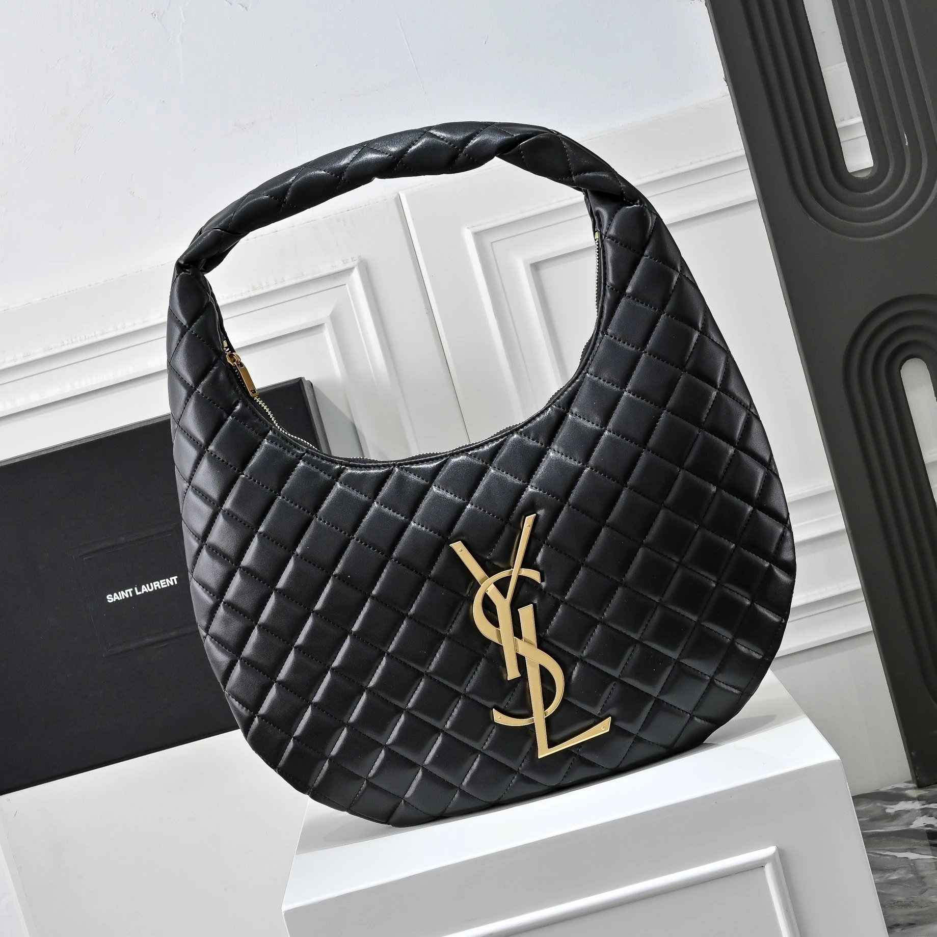 Saint Laurent Loulou Quilted Burgundy Hobo Bag - 13