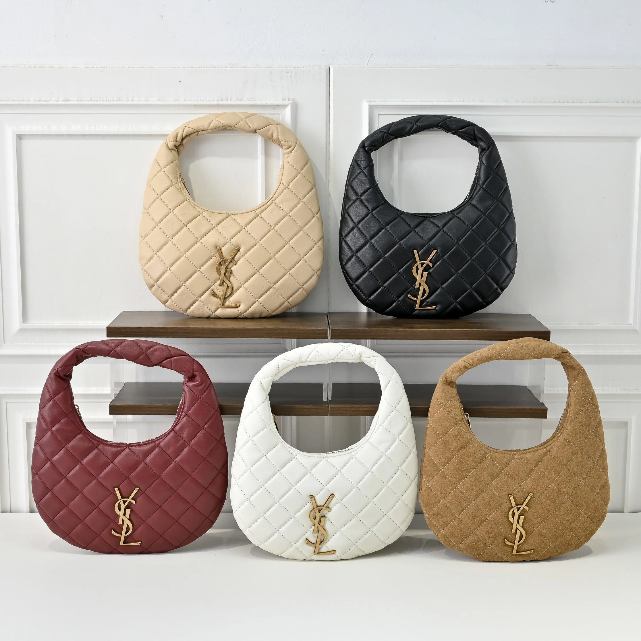 Saint Laurent Loulou Quilted Burgundy Hobo Bag - 12