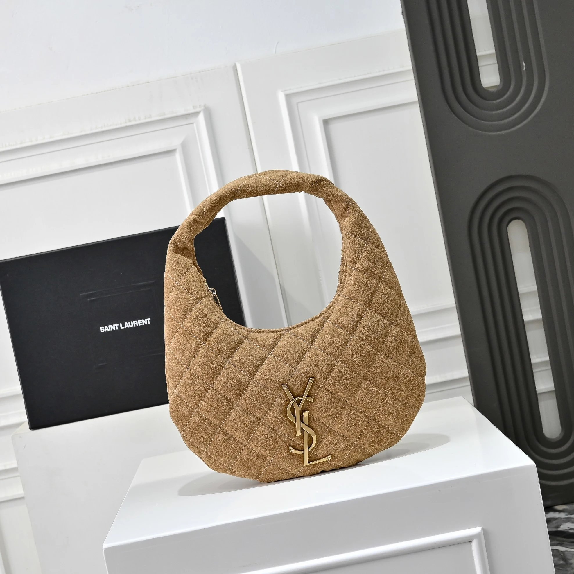 Saint Laurent Loulou Quilted Burgundy Hobo Bag - 11