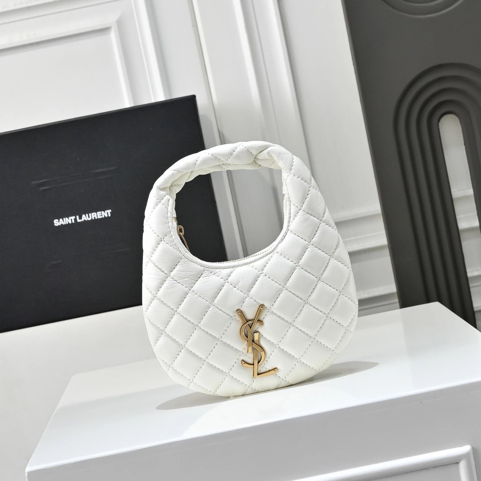 Saint Laurent Loulou Quilted Burgundy Hobo Bag - 3