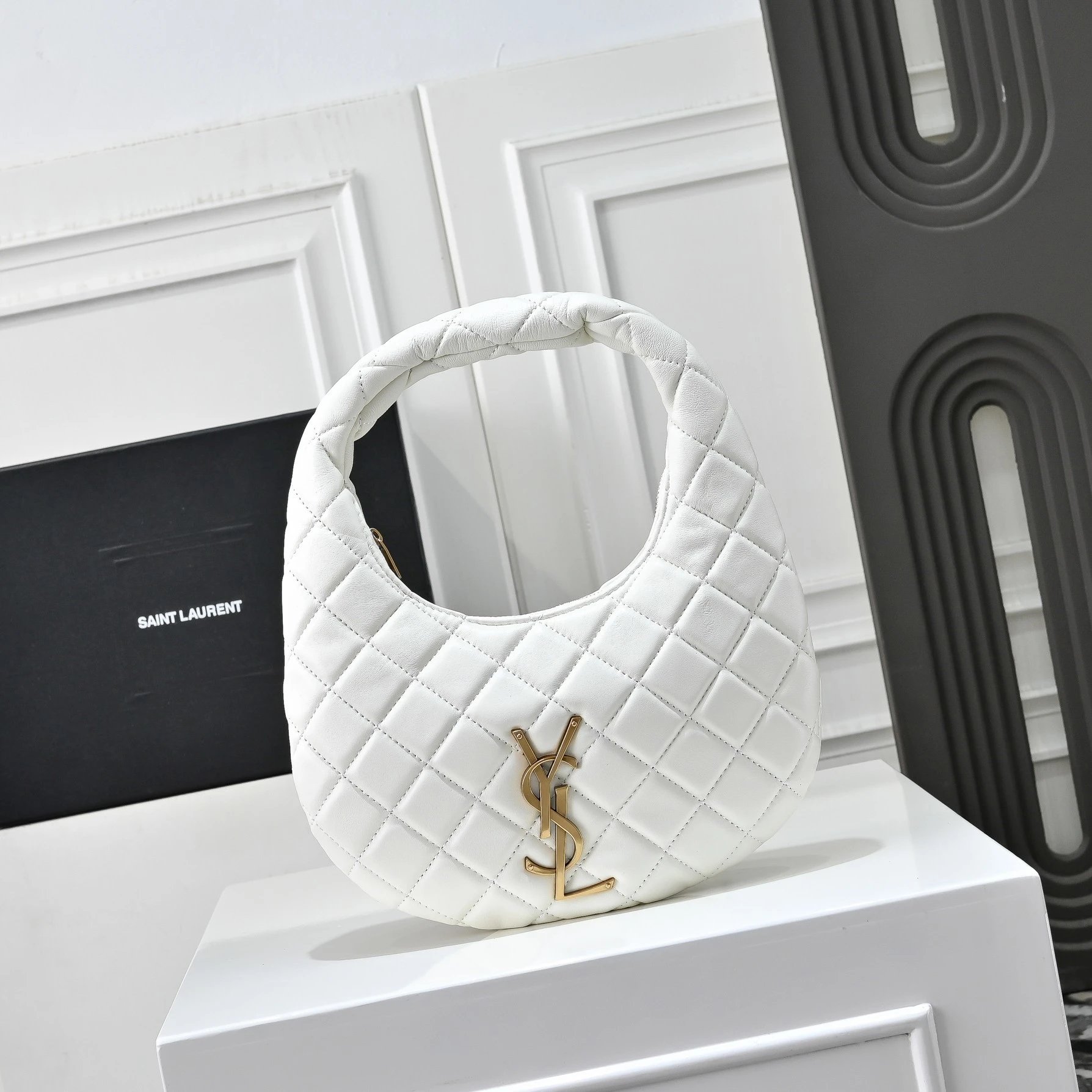 Saint Laurent Loulou Quilted Burgundy Hobo Bag - 9