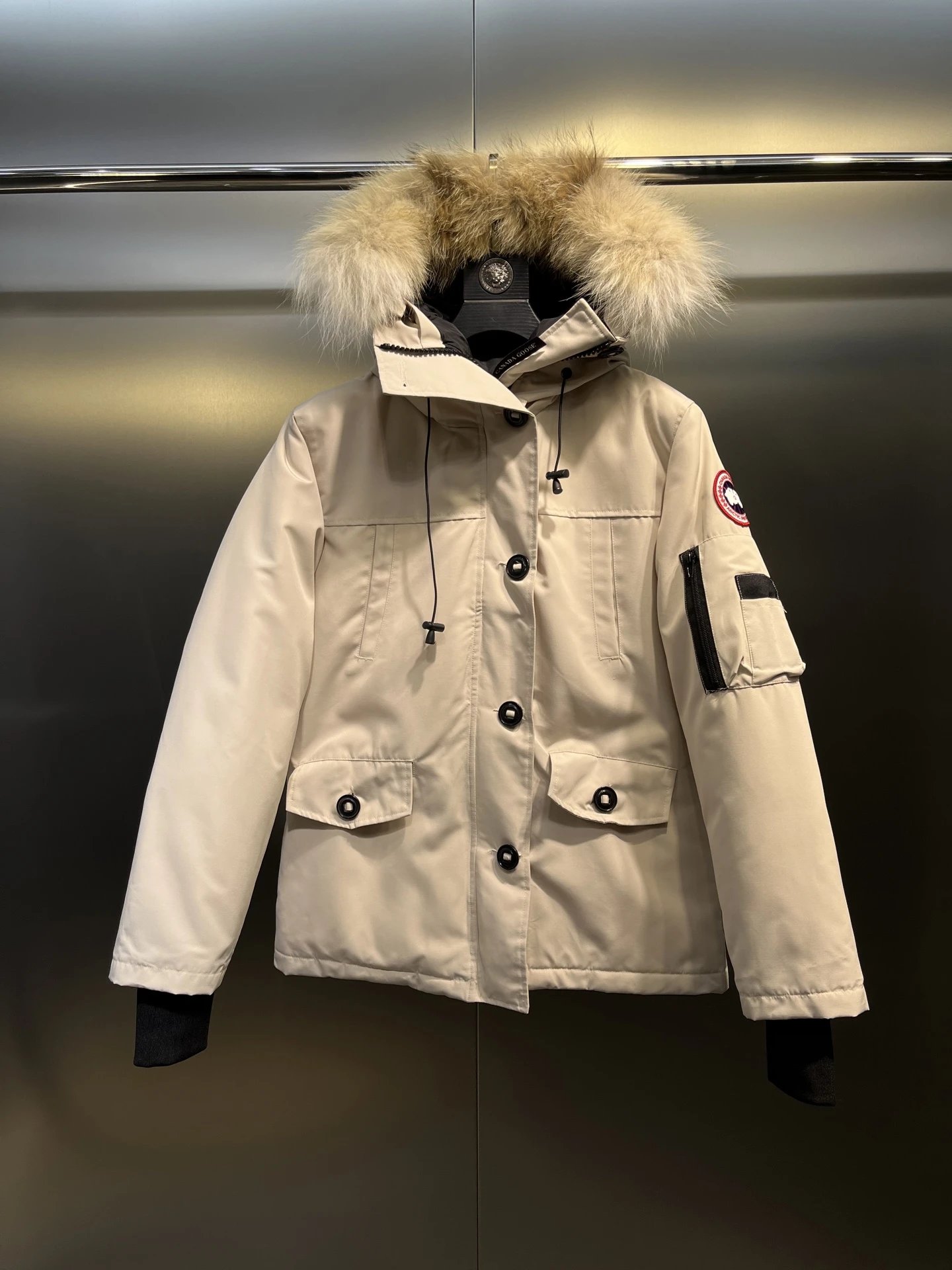 Canada Goose Expedition Parka Beige with Fur Trim Parka - 13