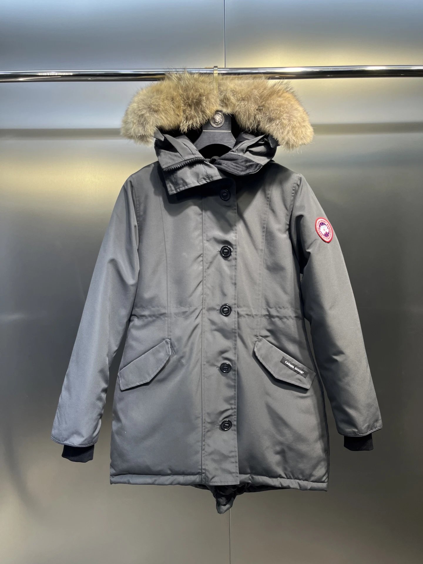 Canada Goose Expedition Parka Beige with Fur Trim Parka - 6