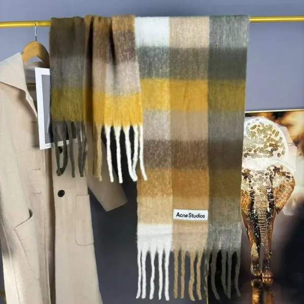 Acne Studios Plaid Gradient Fringed Scarf Multicolor Scarf Scarves - 7