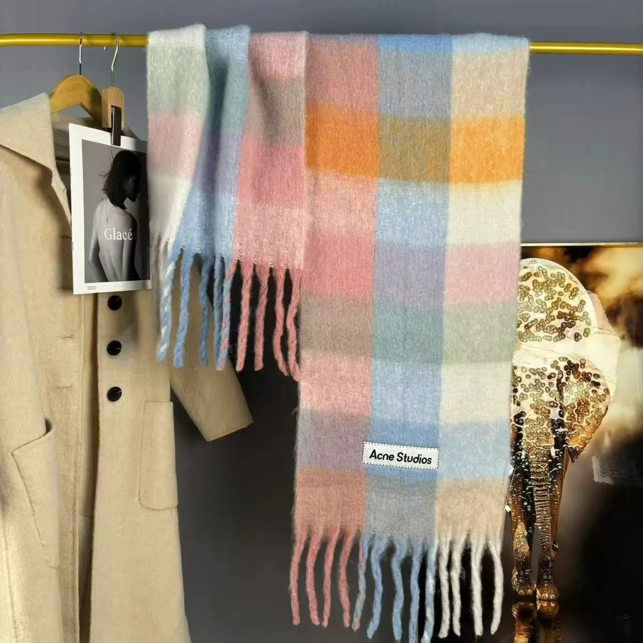 Acne Studios Acne Studios Pastel Plaid Scarf Multicolor