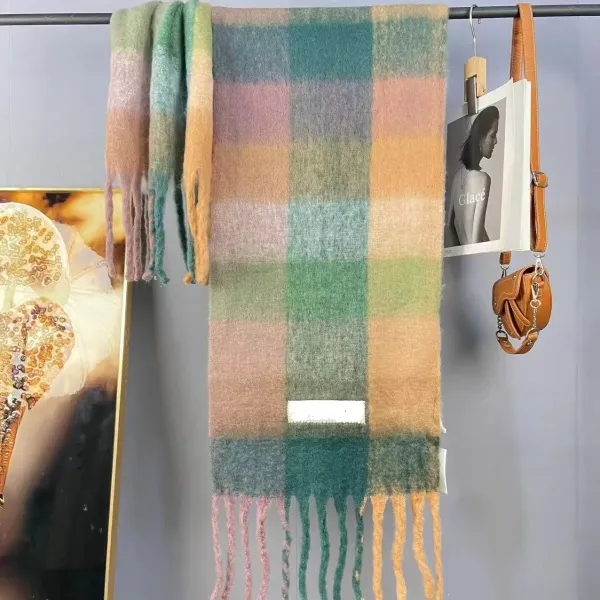 Design Multicolor Pastel Plaid Cashmere Scarf - 1