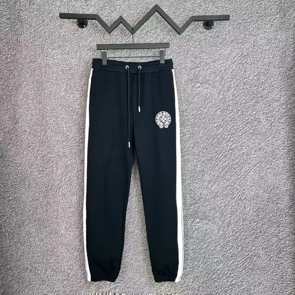 Design Sweatpants Black with White Side Stripes and Embroidered Logo - 1