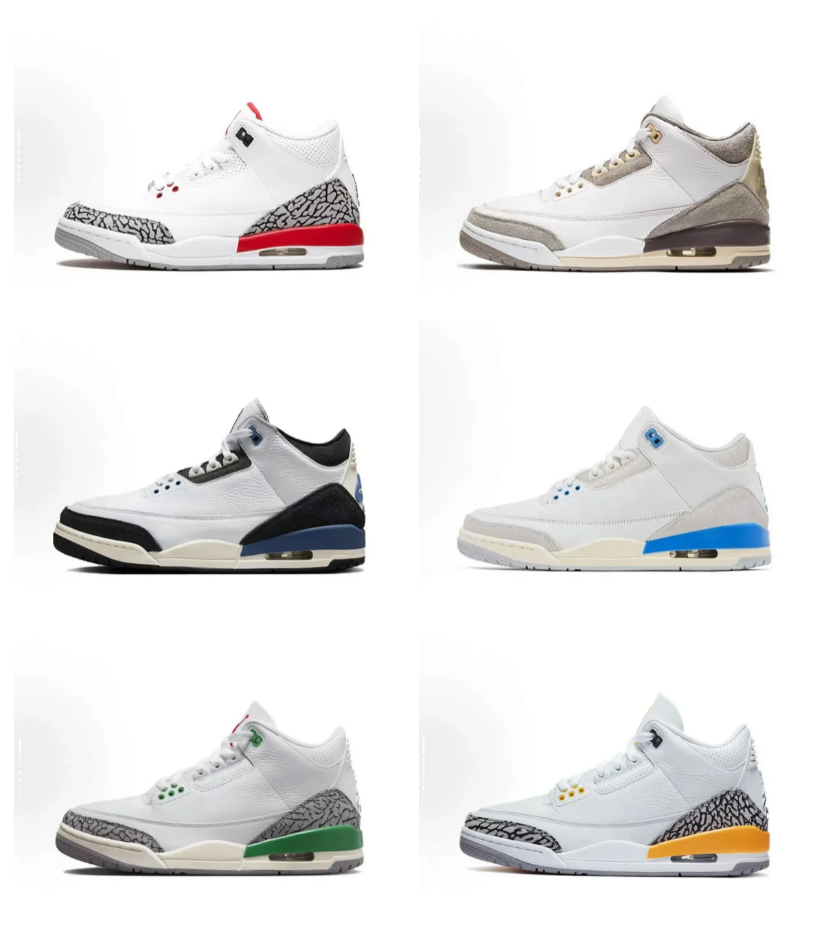 AJ3 Air Jordan 3 Sneakers | 16 colorways