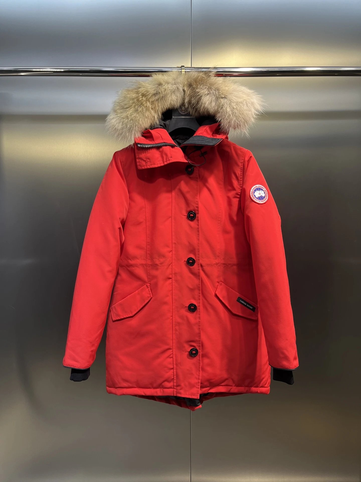Canada Goose Expedition Parka Beige with Fur Trim Parka - 4