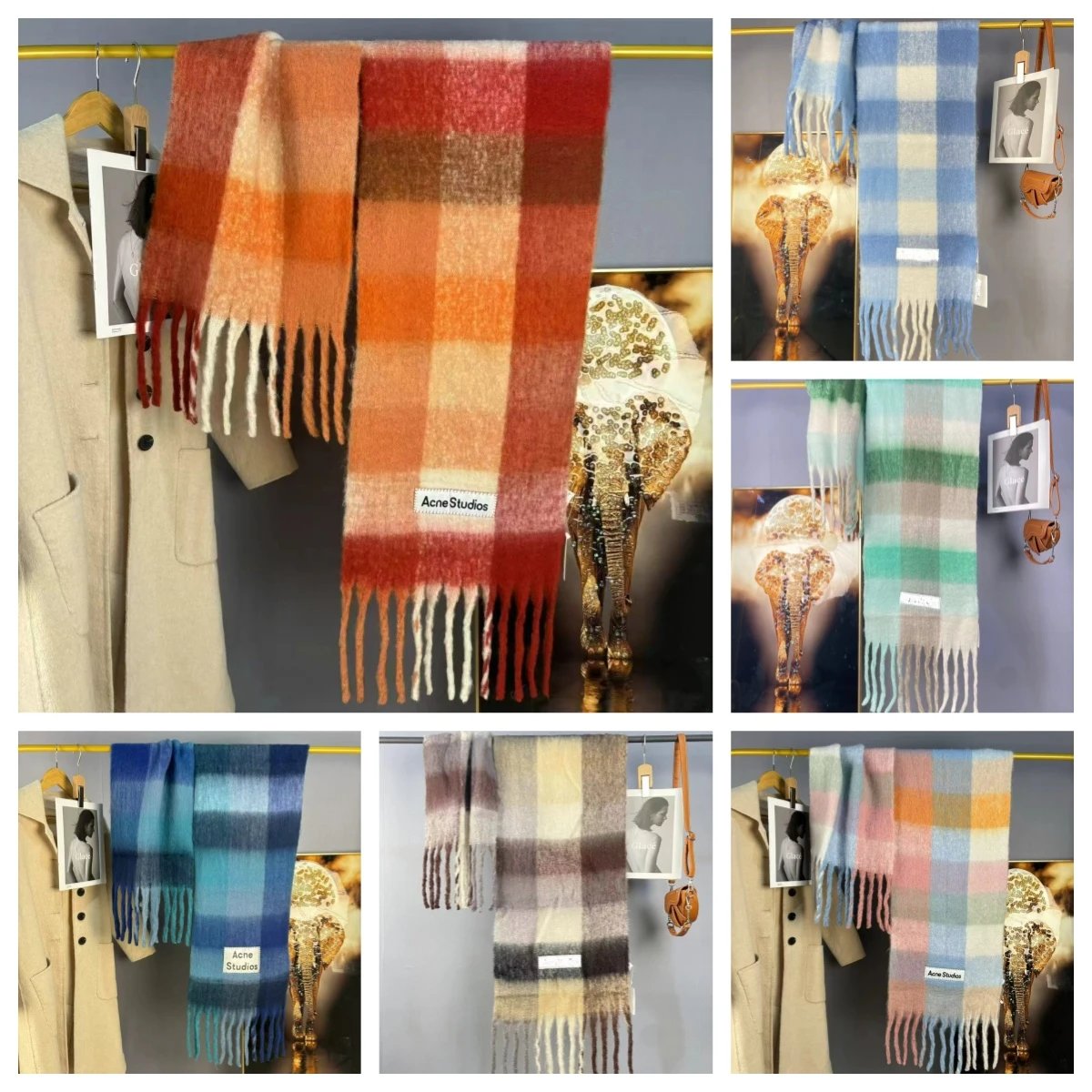 Acne Studios Plaid Scarf