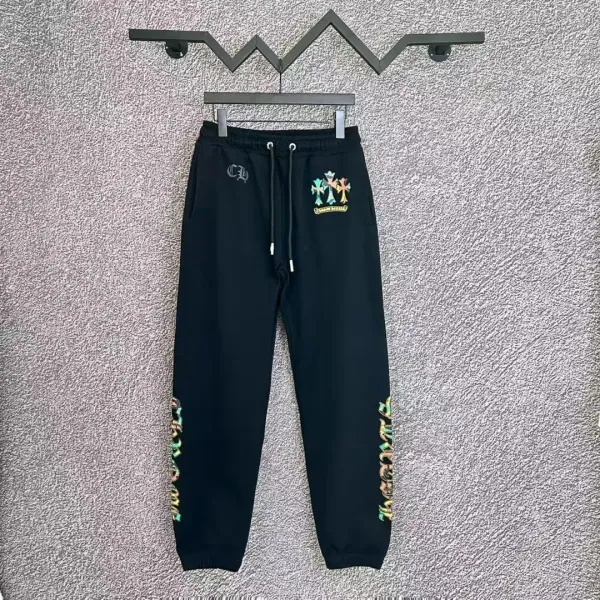 Chrome Hearts Cross Logo Embroidered Sweatpants Black - 1